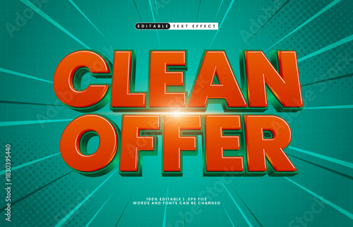 clean offer editable text effect