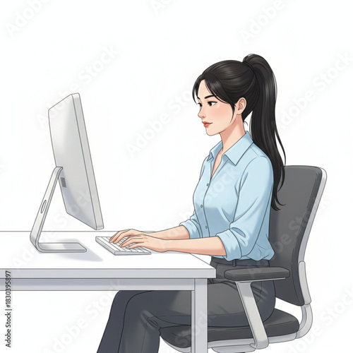 businesswoman working on laptop