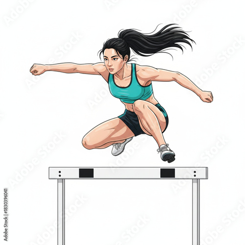 young woman jumping