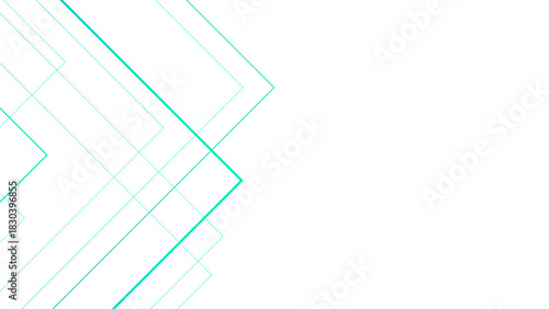 Minimalist White Abstract Background with Blue & Cyan Geometric Line Art. Modern Tech-Style with Layered Angular Shapes, an Ideal element for Futuristic Design, Business Visuals, UI Themes, & Digital 