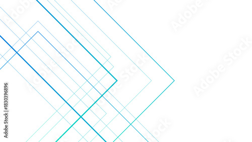 Minimalist White Abstract Background with Blue & Cyan Geometric Line Art. Modern Tech-Style with Layered Angular Shapes, Ideal for Futuristic Design, Business Visuals, UI Themes, & Digital Banners.