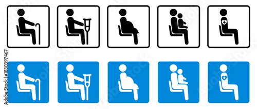 優先座席のマークセット