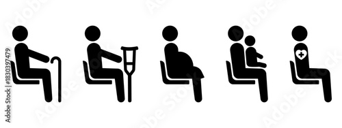 優先席マークのイラストセット