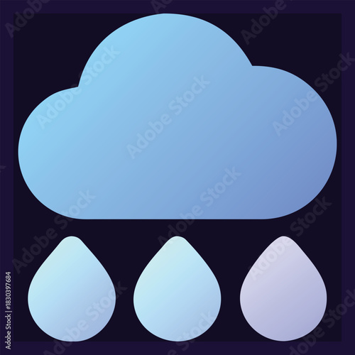 Cloud and Raindrops Icon