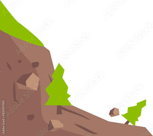 Landslide Flat Illustration
