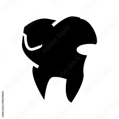silhouette of a broken teeth glyph icon vector