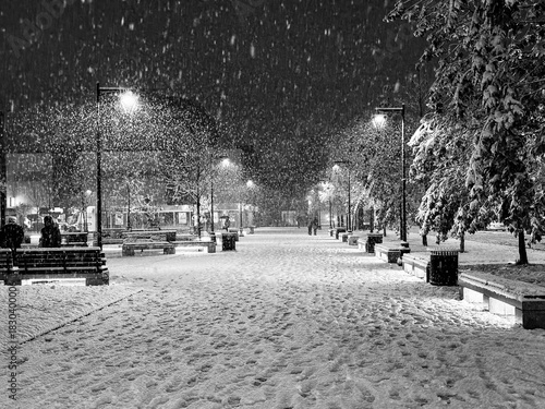 street in the winter night