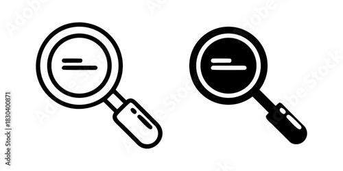 Search outline and pictogram Icon for Navigation, Tools, and Interface UI for search, lookup, find, magnifier.