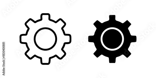 Settings Gear outline and pictogram Icon for Configuration, Tools, System Management, settings, gear, tools, configuration.