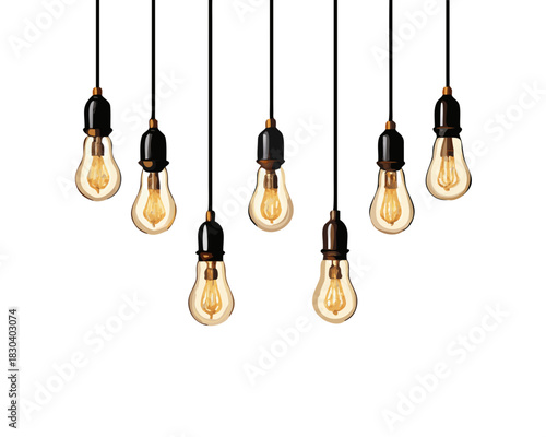 💡 Fishing hook with rope and a light bulb hanging as a symbol of inspiration and creative concept