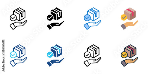 Order fulfillment icon set multiple style vector collection 
