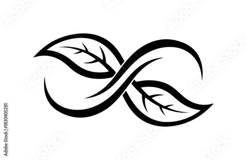 Elegant infinity symbol entwined with leaves, representing balance and eternal growth