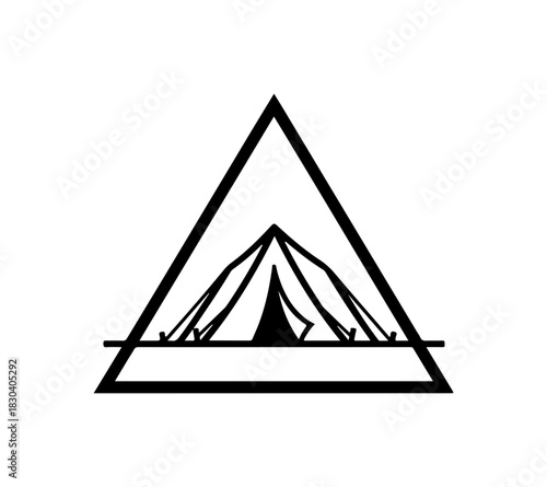 Adventure awaits with this stunning camping tent logo, perfect for outdoor brands