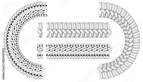 Two types of black bamboo weave pattern brushes