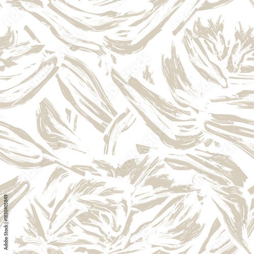 Abstract Rose Neutral Colour Floral Seamless Pattern Design
