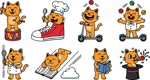 Cartoon animal icon set with funny characters in a cute vector illustration