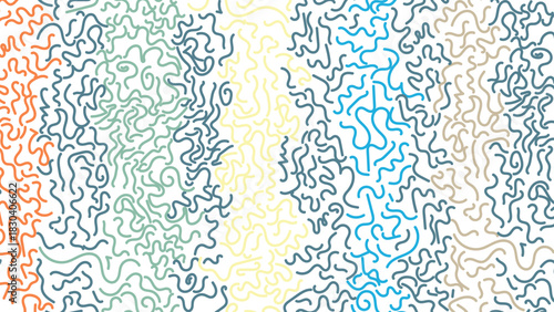 Fun line doodle seamless pattern. Creative minimalist style art background for children or trendy design with basic shapes. vector illustration.