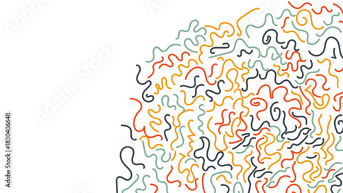 Fun line doodle seamless pattern. Creative minimalist style art background for children or trendy design with basic shapes. vector illustration.