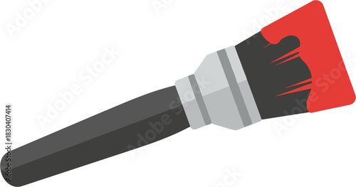 Paintbrush with Red Paint A Tool for Artistic Expression.