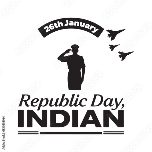 Indian Republic Day Honoring the Nation with Flag, Salutes, and Air Force Fly past. 