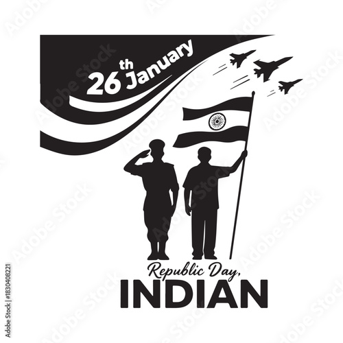 Indian Republic Day Honoring the Nation with Flag, Salutes, and Air Force Fly past. 