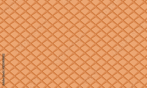 Waffle Cone Texture Background. Ice Cream Cone Pattern Illustration. Seamless Wafer Pattern Vector Design. perfect for ice cream packaging, snack branding, bakery labels, fabric prints