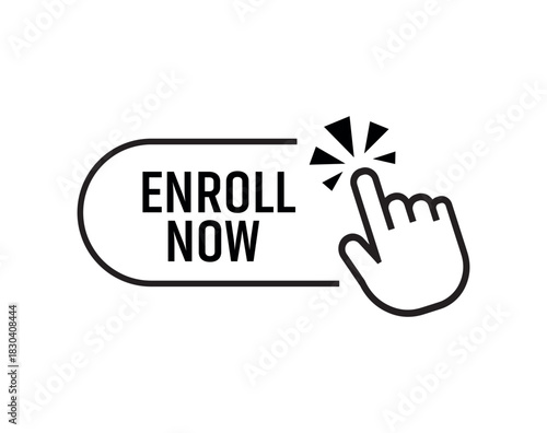 enroll now button on white background