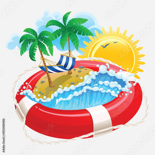 summer holidays elements vectors