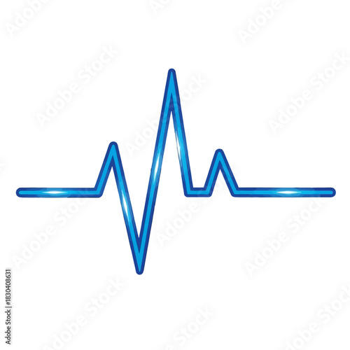 Dynamic blue pulse line illustration representing the rhythm of life, heart health, and vital signs on a cardiogram display