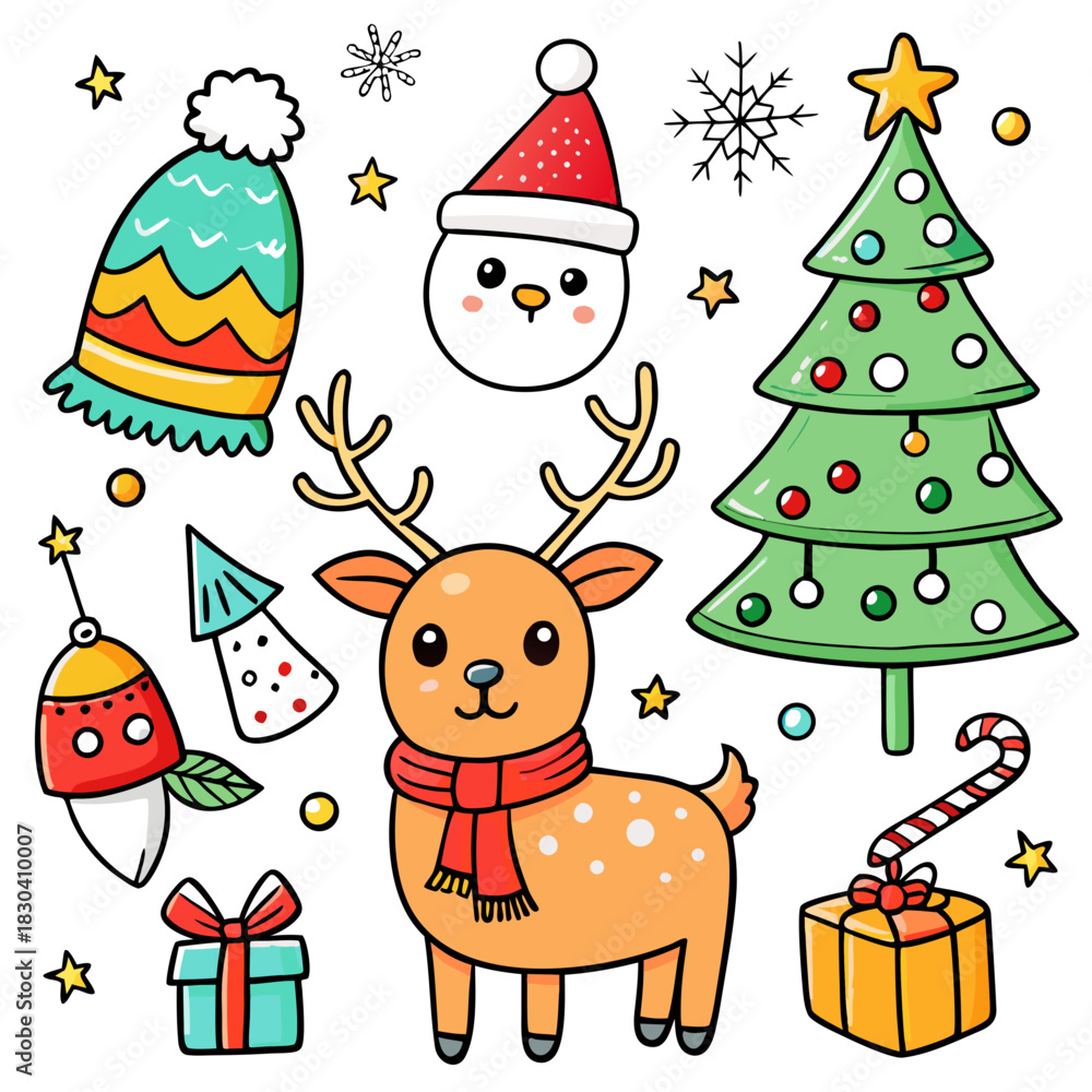 Obraz premium set of christmas elements