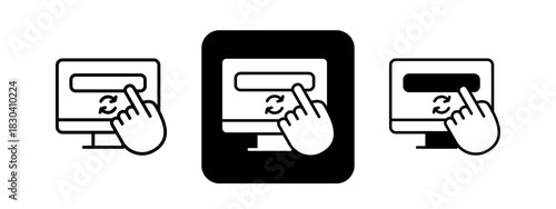 Subscription  Solid color and black line drawing vector illustration set