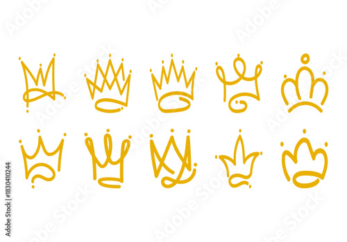 Hand Drawn Graffity Crown Logos Element
