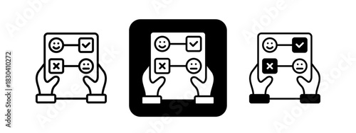 Feedback Form  Solid color and black line drawing vector illustration set