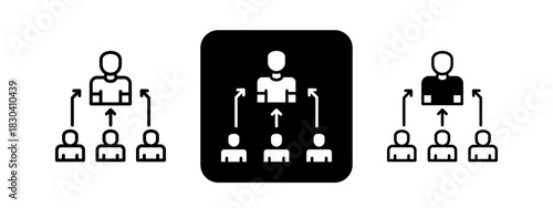 Representative  Solid color and black line drawing vector illustration set