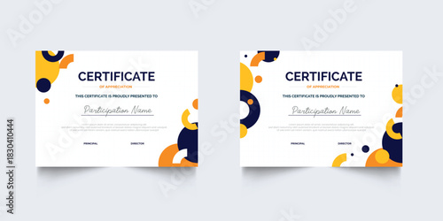 Set of geometric business Certificate of appreciation template frame border premium design. Certificate of Appreciation for business and education premium design.