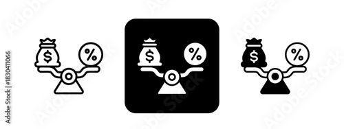 Scale  Solid color and black line drawing vector illustration set