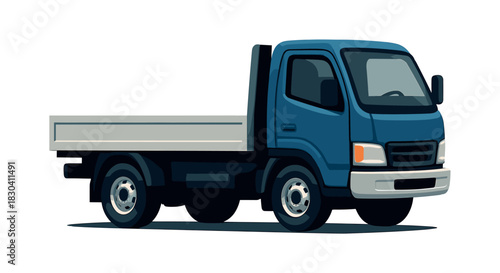 Truck delivery vehicle, transportation, cargo, flat vector illustration
