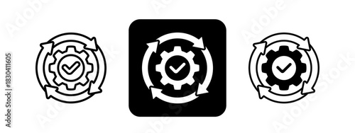 Consistency  Solid color and black line drawing vector illustration set