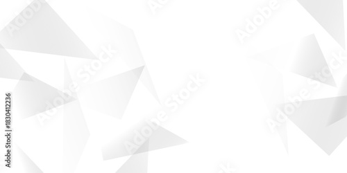 Abstract background with liens and triangles shape on white background. White and grey geometric overlapping rectangle pattern Geometric background soft shadows as patten ..White polygon textured .