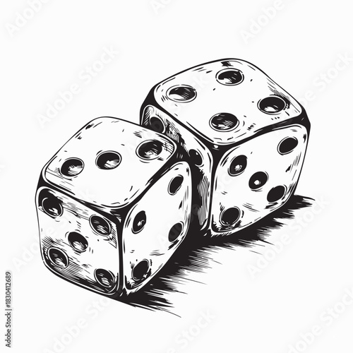 Gambling Dice Vector Illustration on White Background