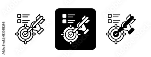Goals  Solid color and black line drawing vector illustration set