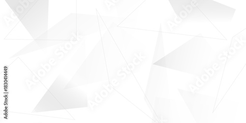 Abstract background with liens and triangles shape on white background. White and grey geometric overlapping rectangle pattern Geometric background soft shadows as patten ..White polygon textured .