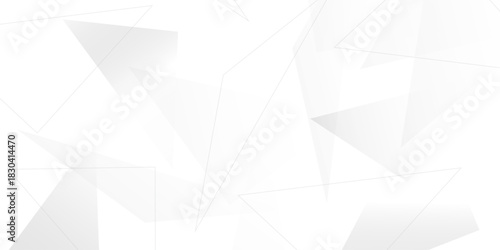 Abstract background with liens and triangles shape on white background. White and grey geometric overlapping rectangle pattern Geometric background soft shadows as patten ..White polygon textured .