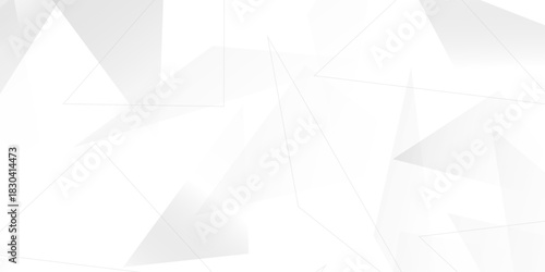 Abstract background with liens and triangles shape on white background. White and grey geometric overlapping rectangle pattern Geometric background soft shadows as patten ..White polygon textured .