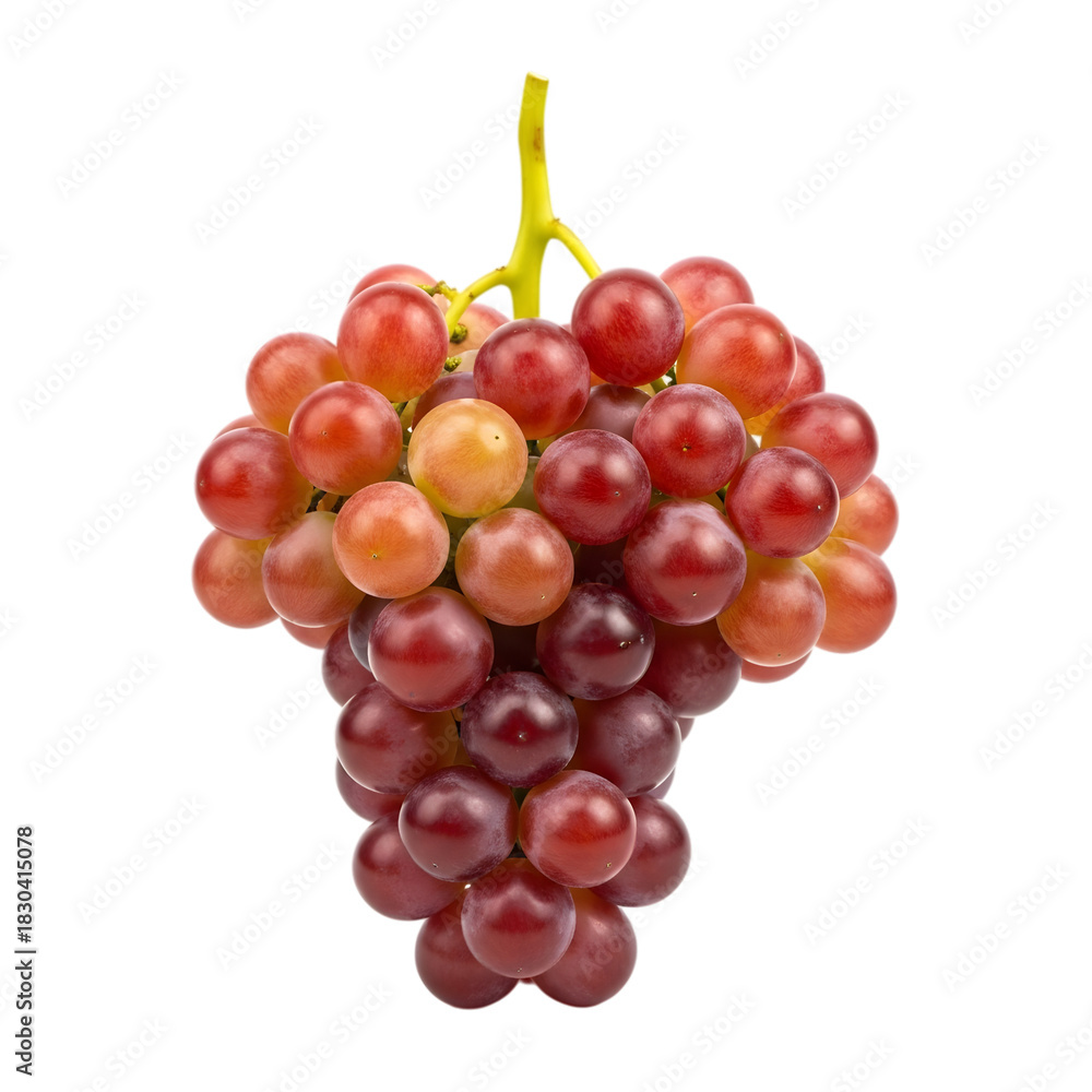Fototapeta premium Bunch of red grapes fresh and ripe isolated on transparent background