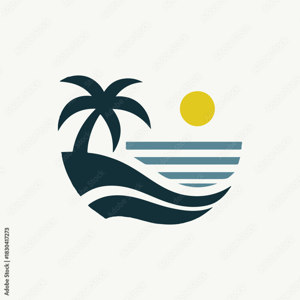 Naklejka premium Beach Scenery Logo