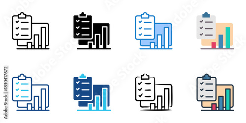 Demand planning icon set multiple style vector collection 
