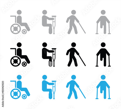 Disability Icon Set Vector Illustration