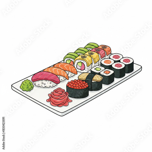sushi on a plate