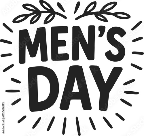 Modern mens day celebration graphic design with bold colors and typography